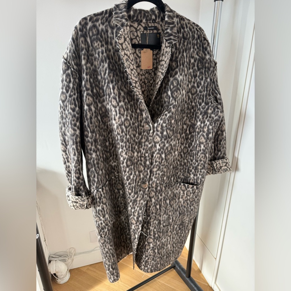 R13 LEOPARD PRINT OVERSIZED COAT - SZ: SMALL. ...SOLD OUT